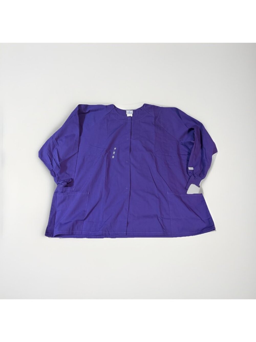 White Swan Fundamentals Snap Front Women’s Long Sleeve Scrub Top Jacket- 3X
